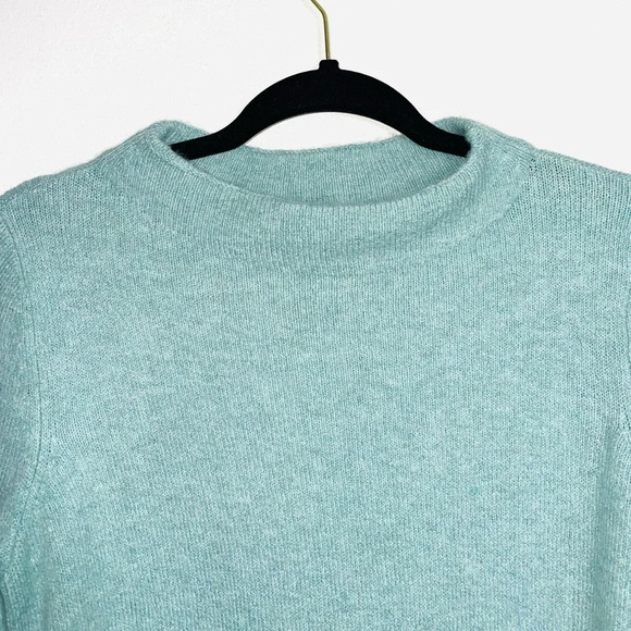 LOFT Aqua Mock Neck Wool Blend Plush Yarn Pullover Sweater Small Women’s - Picture 2 of 10